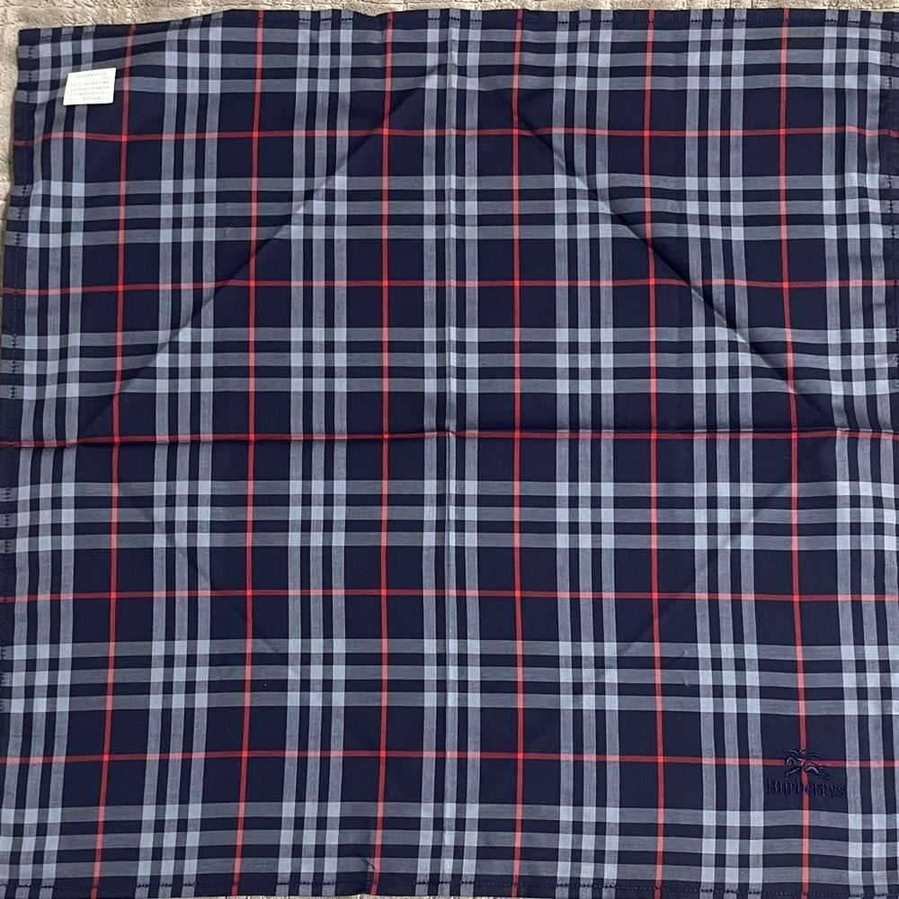 Burberry Navy Plaid Handkerchief